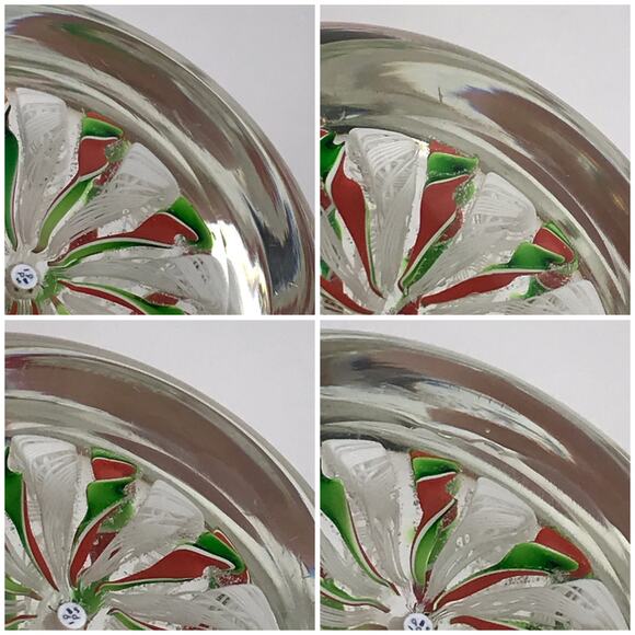 Perthshire 1985 Christmas Crown Shepherd and Sheep Latticinio Twist Paperweight - Picture 11 of 14